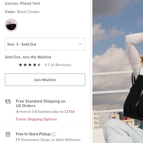 FP Movement ADVENTURE AWAITS VEST. LILAC. Size XSmall - Picture 4 of 4